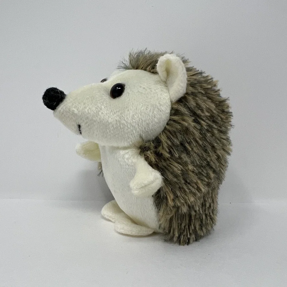 Keychain‎ Hedgehog Stuffed Animal Brown White Soft Plush 4 Inches.